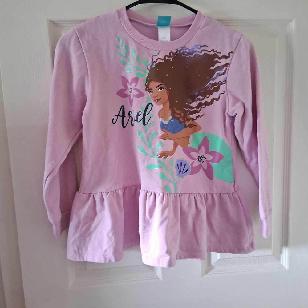 Disney Light Pink Ariel Long-Sleeve Peplum Top
